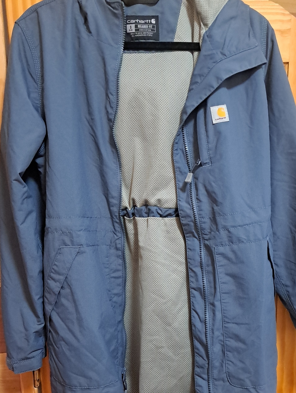 Carhartt Slate Blue Hooded Utility Coat Size Small 4/6